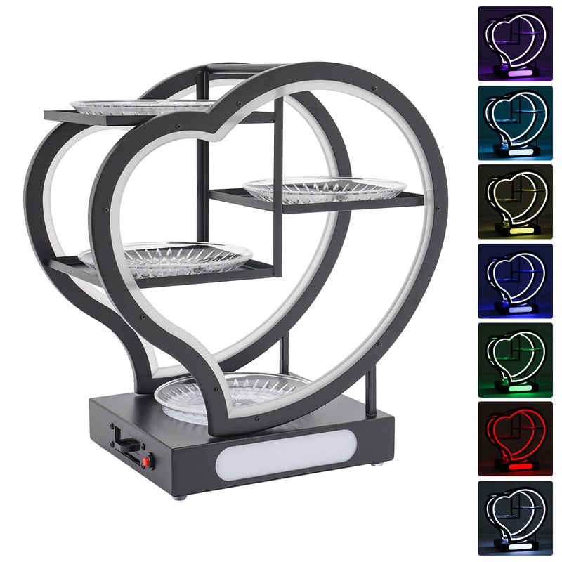 3 Tier Heart-Shaped Fruit Plate Shelf RGB LED Snack Cake Stand Display Holder gallery