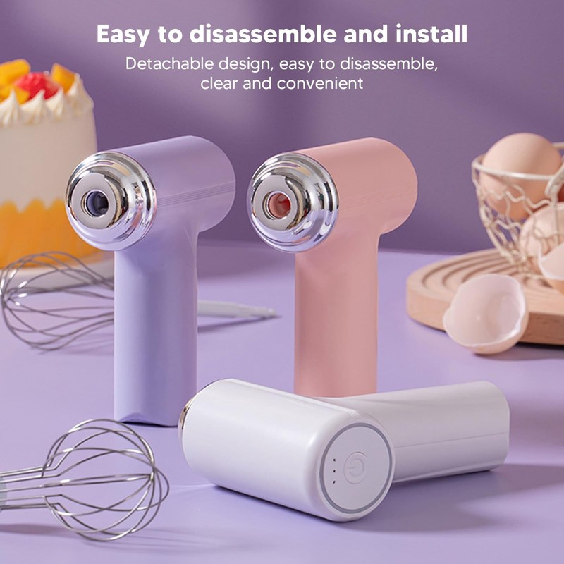 Electric Egg Beater Handheld Whisk Cordless 3 Speed Food Mixer For Batter gallery