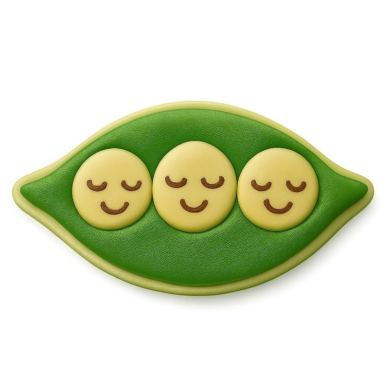 Smiling 3 Peas in a Pod Cookie Cutter & Stamp - 4x2 gallery