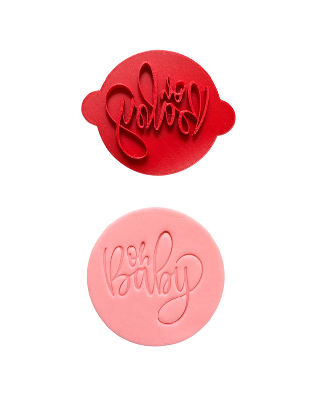 Oh Baby Cookie stamp debosser raised Fondant baby Shower gallery