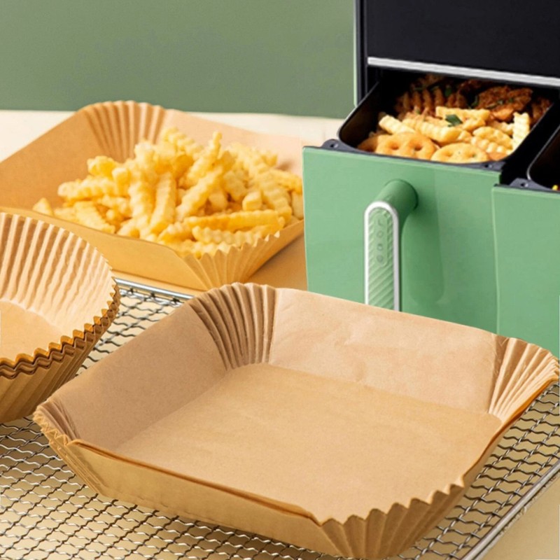 100PCS Air Fryer Disposable Paper Liner Non-stick Parchment Oil-proof Liners gallery