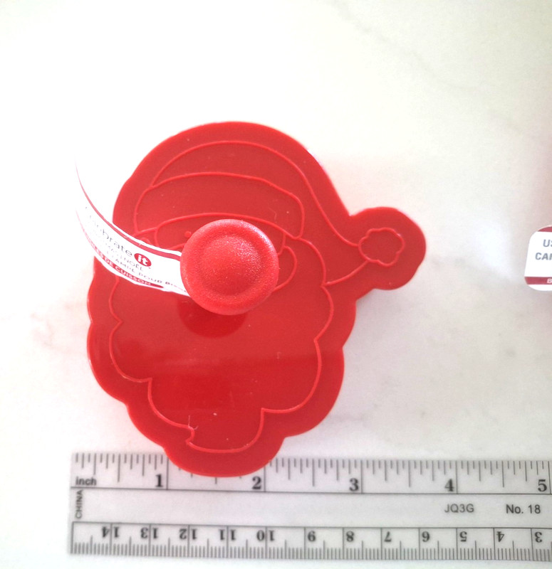 Celebrate It Christmas Santa Cookie Cutter Stamper Set of 3 Red Plastic New gallery