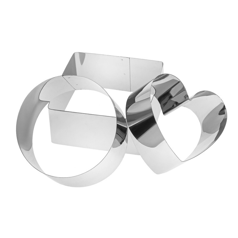 SET OF METAL SALAD MOLDS (CIRCLE, SQUARE, HEART) Ø 9.5 CM 3.7 IN H 4.7 CM 1.9 IN gallery