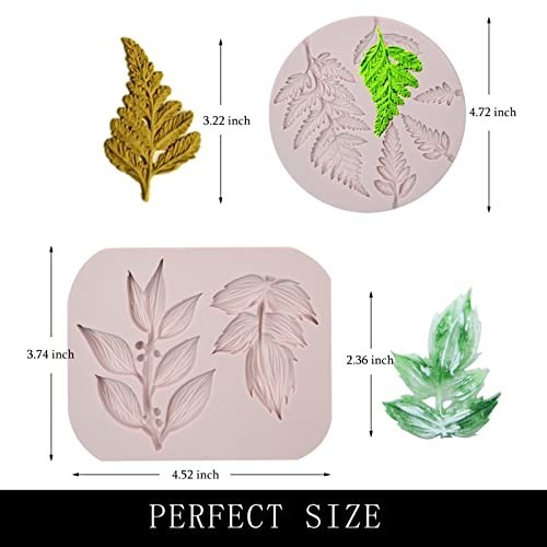 Silicone Leaf Fondant Molds - Ferns & Roses for Cake Decorating, Cupcake Toppers gallery