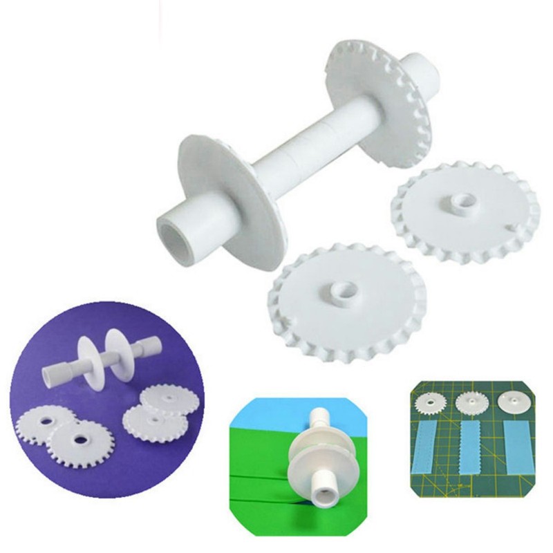 6Pcs Reusable Pastry Wheel Cutters White Plastic Fondant Cake Cookies Pasta Set