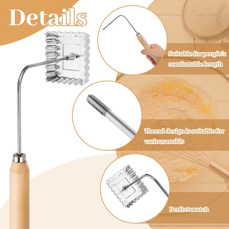 7 Pcs Achappam Bunuelos Mold with Handle Rosette Iron Set Aluminum Rosette Maker gallery