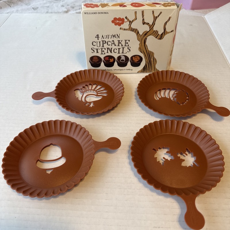 Williams Sonoma Fall Autumn Thanksgiving Cupcake Stencils