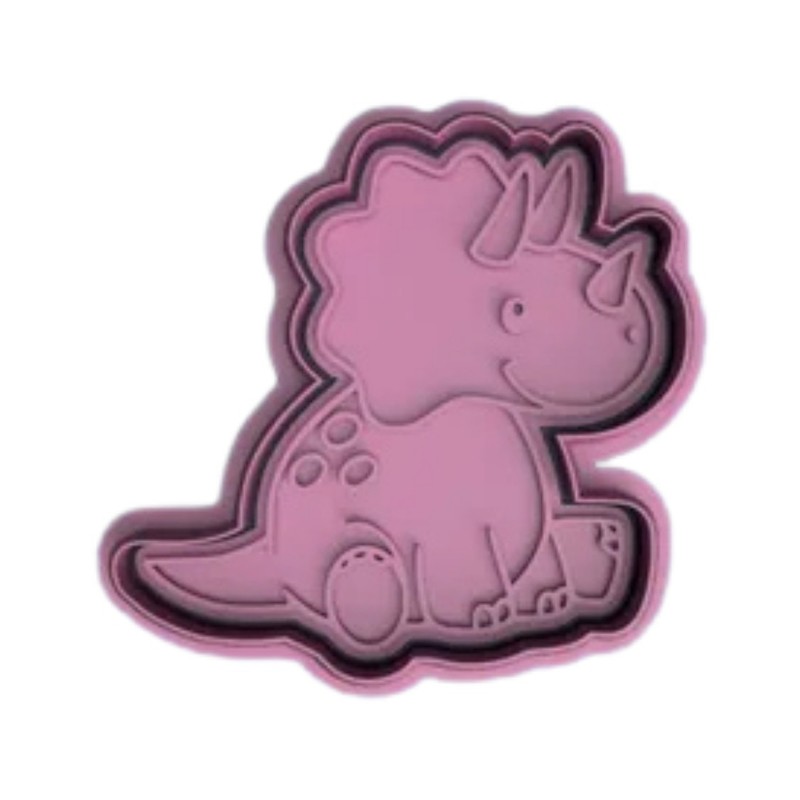 3D Printed Triceratops Dinosaur Dino Cookie Cutter Set | Baking Mold Gift