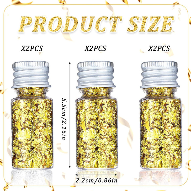 6Pcs Decorative Gold Leaf, Multifunction Gold Leaf Cake Decoration Baking Foi... gallery
