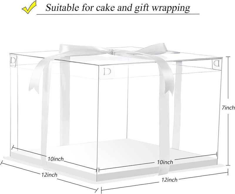 Set of 6 Reusable Clear Cake Containers - Perfect for 10-12 Inch Cakes and Gifts gallery