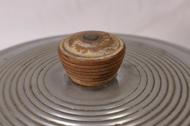 Vintage Steel Cake Cover Dome Cake Lid with wood knob - Art Deco Cake Cover gallery