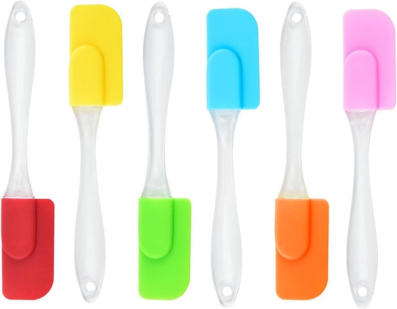 6 Piece Mini Silicone Spatula Set, Small Heat-Resistant Rubber