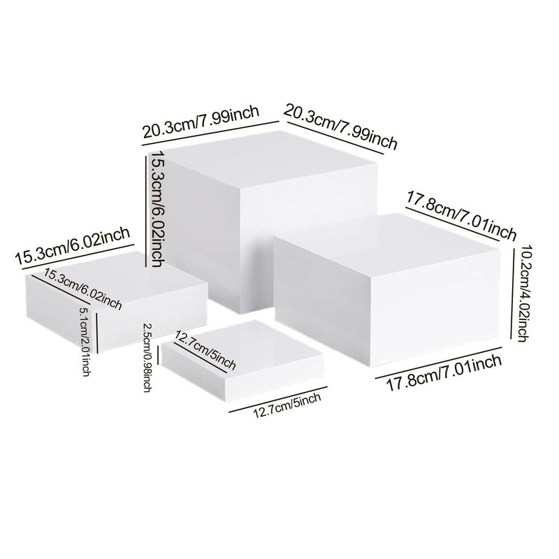 4 Pieces Buffet Riser Dessert Table Display Set with Hollow Bottom Food Riser gallery
