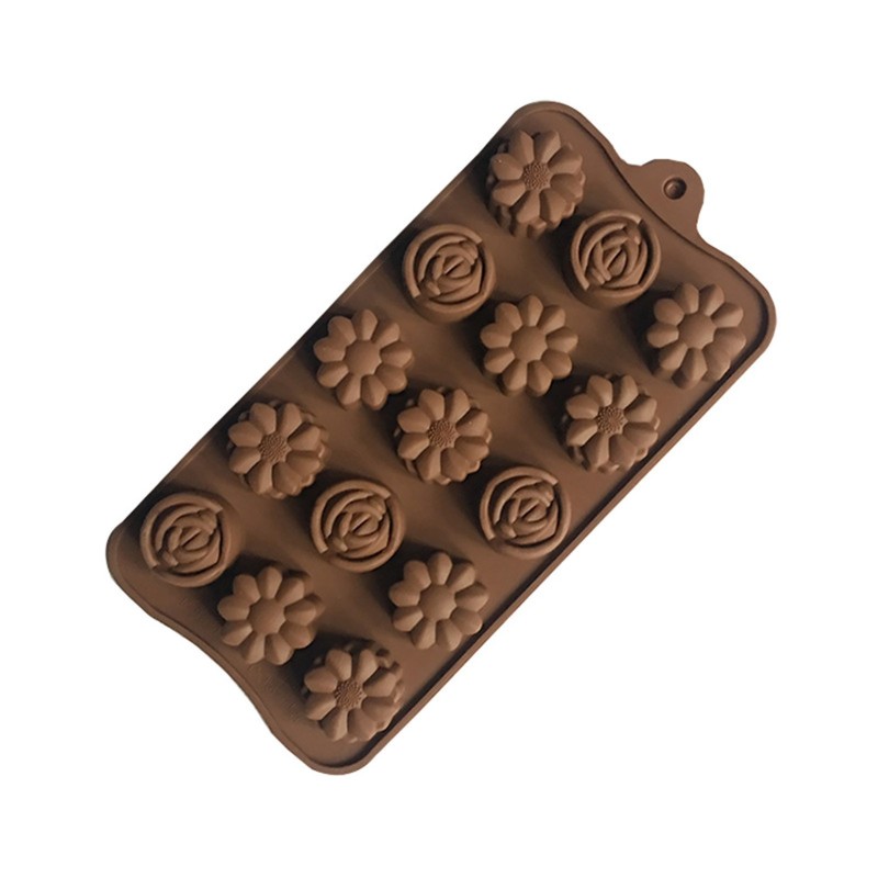 15 Hole Silicone Rose Flower Cake Soap Chocolate Mold Baking Biscuit Tray gallery
