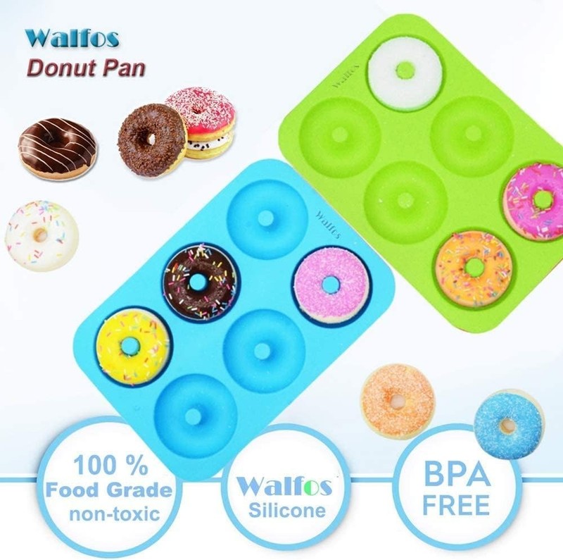 Silicone Donut Mold Set Non-Stick Dishwasher Safe Blue Green gallery