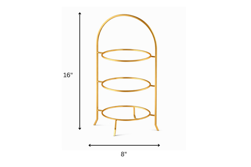 Gold 3 Tier Arch Stand | Tiered Cake Stand Frame | Gold Metal Display Stand | gallery