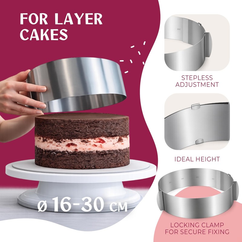 Cake Accessory Set with Premium Piping Nozzles & Piping Bag, Rotating Cake Pl... gallery