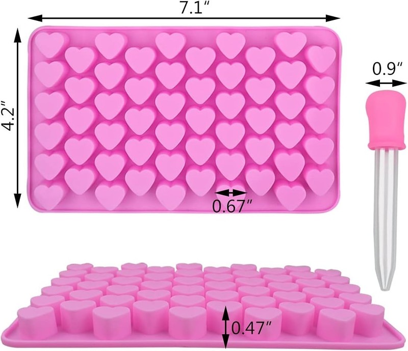 BPA Free Mini Heart Silicone Molds for Baking Candies, Chocolates, and Jellies gallery