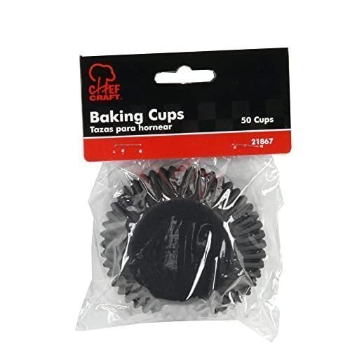 Chef Craft 50 Count Cupcake Liners Muffin Size Baking Cups - Black gallery