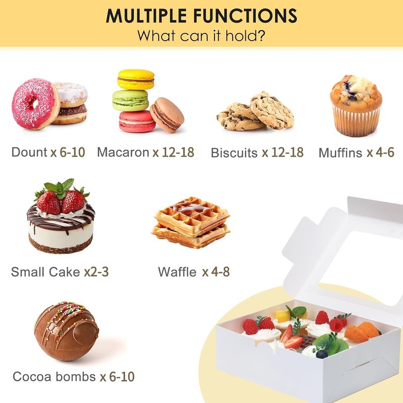 Versatile 12-Piece Cookie Boxes with See-Through Window - Ideal for Baked Goods gallery