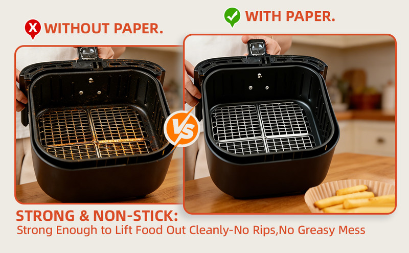 Air Fryer Liners Disposable, 8 Inch Square Parchment Paper for Air Fryer gallery