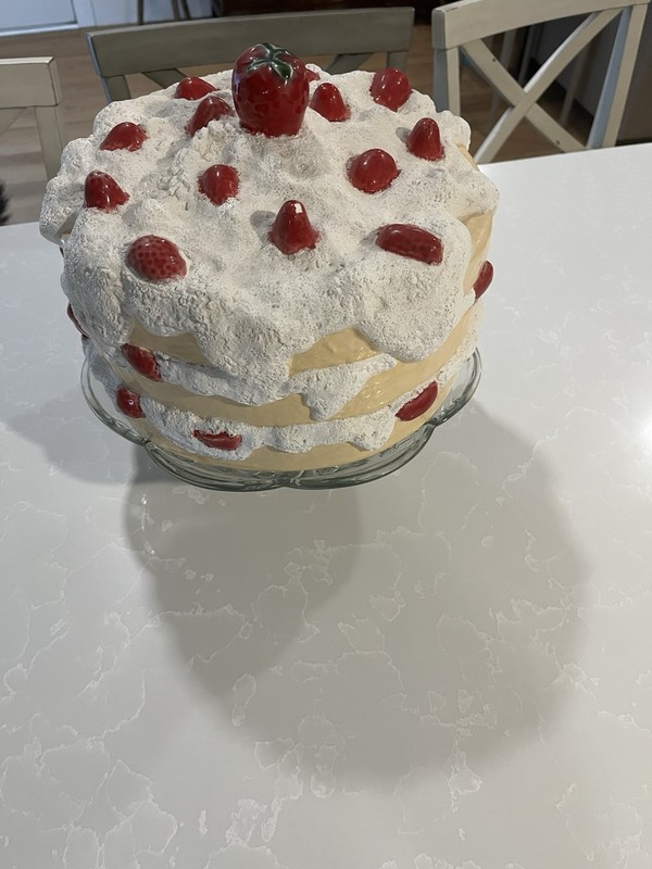 Vintage Ceramic Strawberry Shortcake Cake Cover
