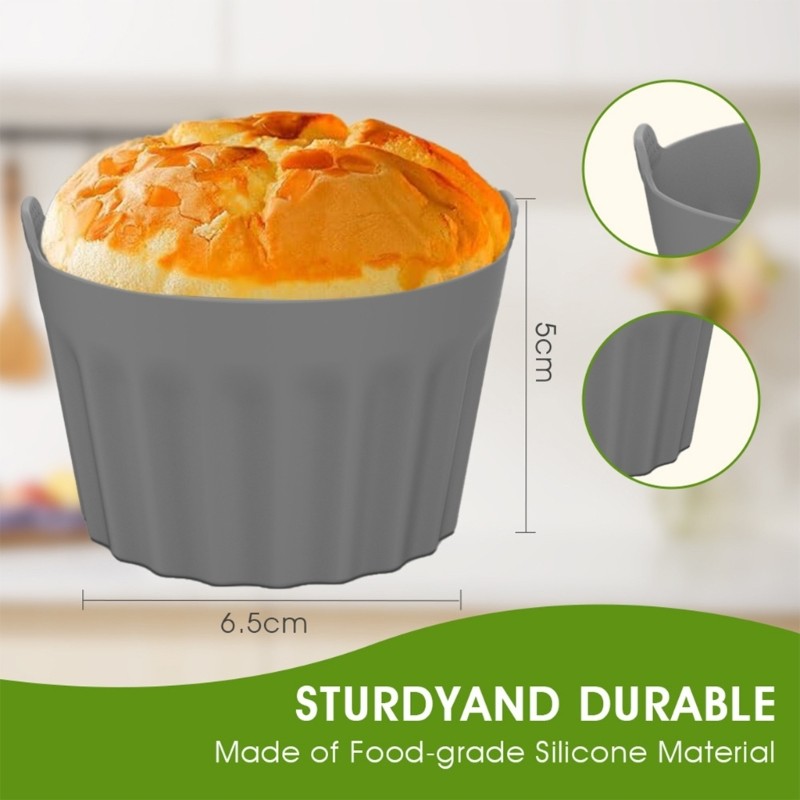 3/6/9Pcs Air Frying Machine Egg Mould Silicone Nonstick Air Frying Machine gallery