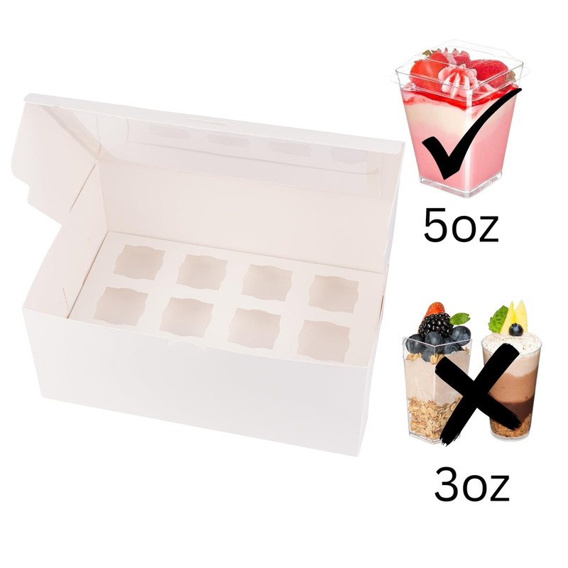 Dessert Box for 12 5oz square and round cups- 5 pack gallery