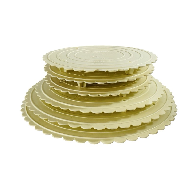 6 Wilton Cake Plates Tiers Assorted Sizes 3 9″ 1 11″ 1 13″ 1 14″ Vintage USA