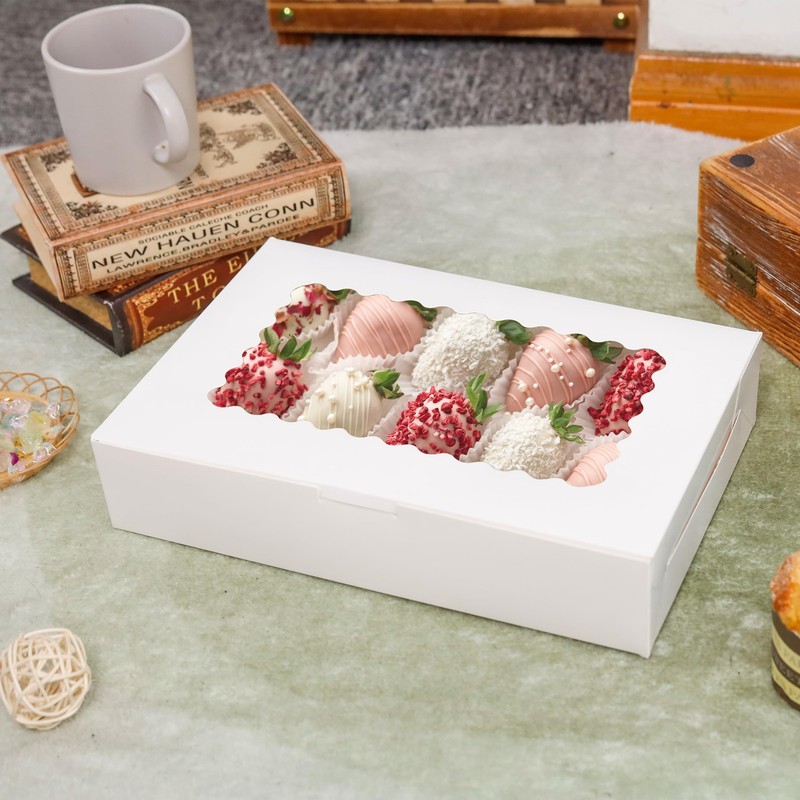 15 Pack Cookie Boxes 12x8x2.5inch Bakery Boxes with Window Treat Boxes for Co... gallery