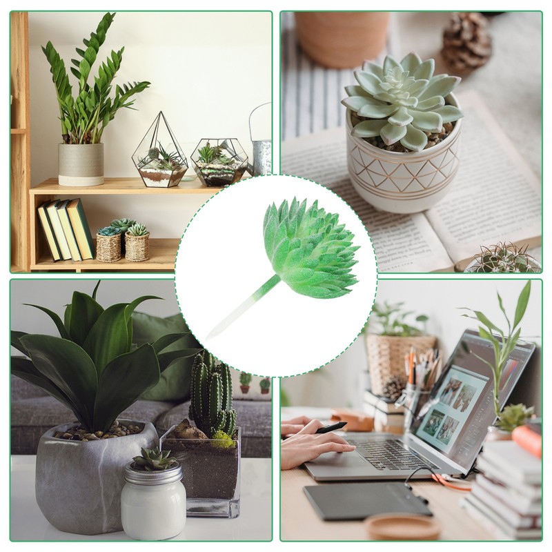 2Pcs Artificial Succulents Picks Faux Succulent Fake Succulent Plants Green gallery
