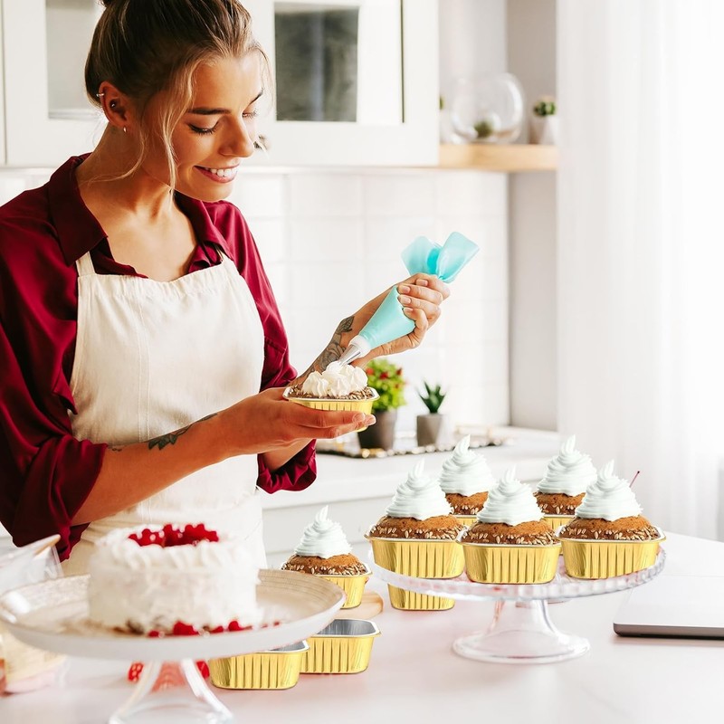 Disposable Mini Cake Pans 300 Pack 10 oz Aluminum Silver gallery