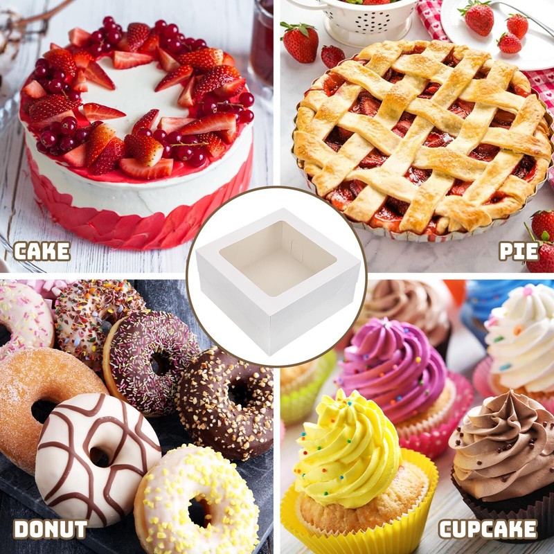 15pcs 12x12x6" Cake Boxes with Window Valentine's Mother's Day Bakery Container gallery
