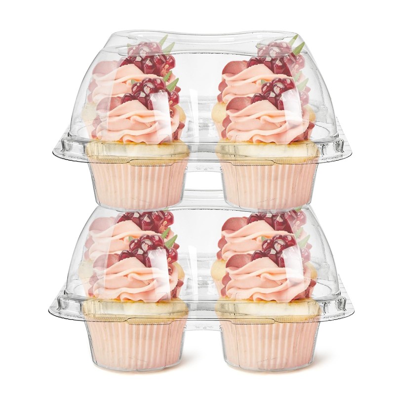 60 Count 4-Compartment Plastic Cupcake Containers - Disposable Cupcake Trays ... gallery