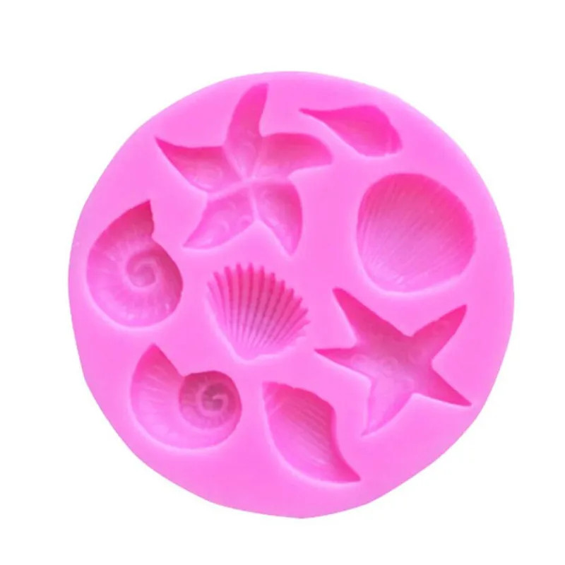1 Pcs Silicone Mold Mermaid Tail Conch Patten Gum Paste Chocolate Fondant Cake M gallery