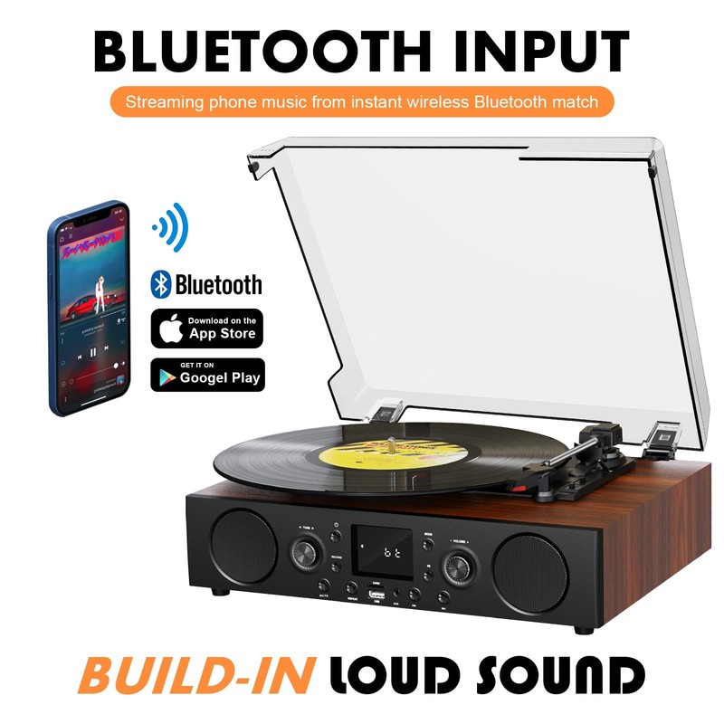 Jungle Monster Vinyl Record Player Built-In Speakerbluetooth Turntable Usb gallery