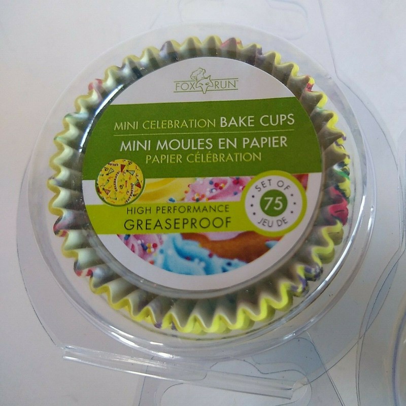 Mini Celebration Bake Cups Paper Cupcake Liners (3) 75pks Greaseproof By Fox Run gallery