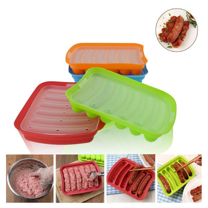 Handmade Sausage Mold Food Grade Silicone Convenient Baking Type Red for Kitchen gallery