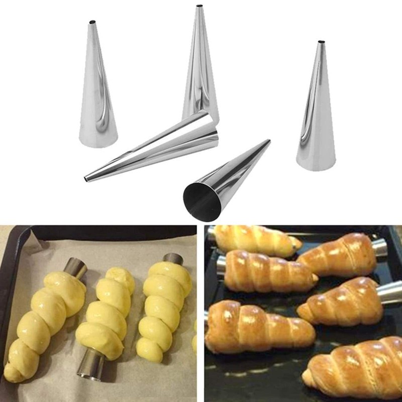 10 PCS Stainless Steel Pastry Cream Horn Molds 5 Inch Cannoli Tubes Bake Tool gallery