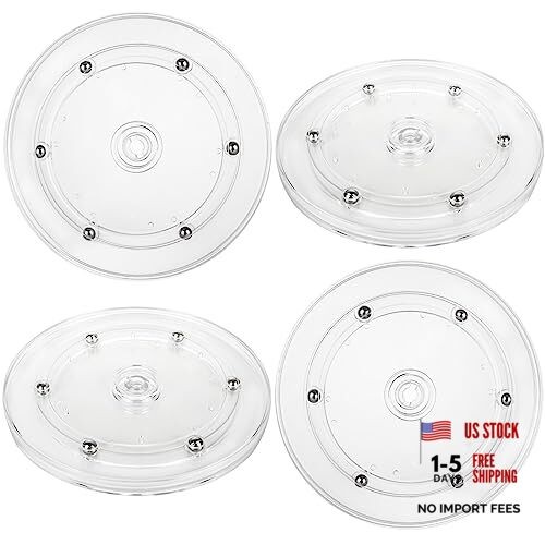 4PCS 6 inch Small Lazy Susan Turntable Clear Acrylic Lazy Susan Mini Acrylic
