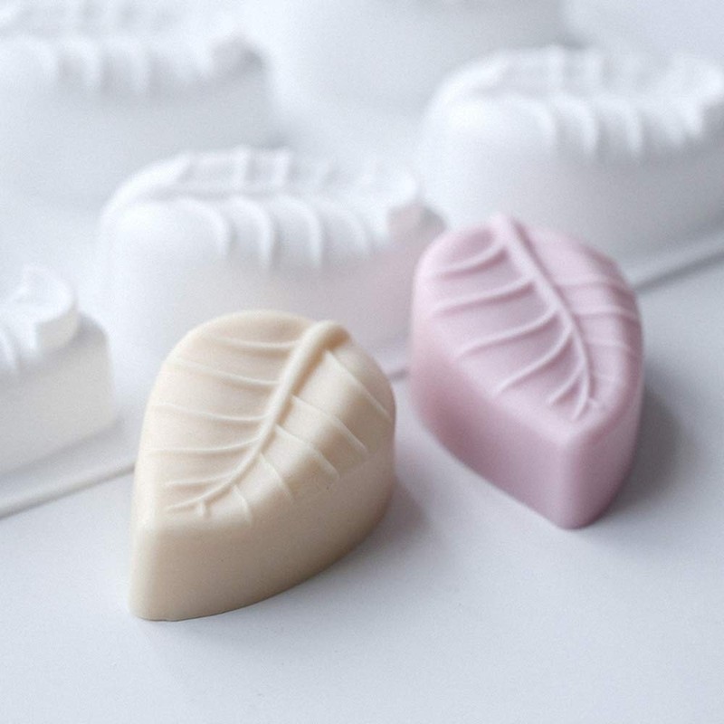 6 Cavity Large Leaf Baking Pan Silicone Molds for Chocolate Candy Gummy Gelat... gallery