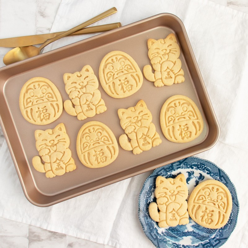 Lucky Cat & Daruma Doll Cookie Cutters Set - Good Luck Fortune wealth prosperity gallery