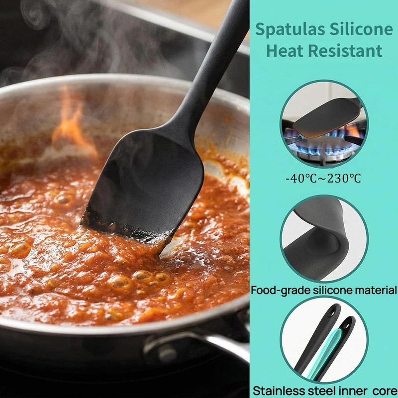 4 Pcs Silicone Spatula, Rubber Spatula, Spatulas Silicone Heat gallery