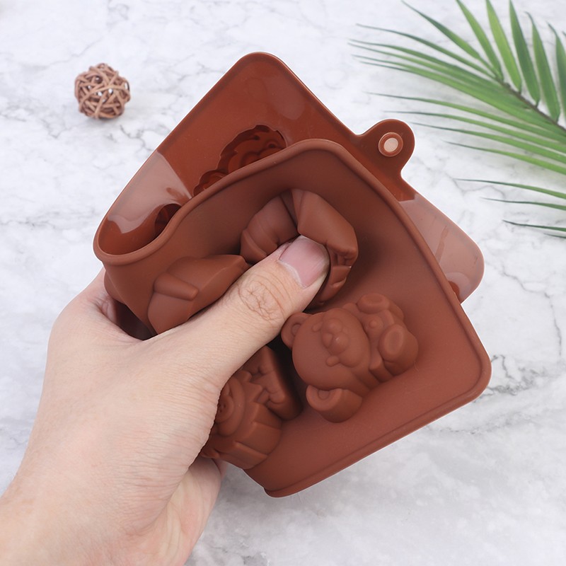 Animal Silicone Mold Hippo Lion Bear Shape Chocolate Soap Cake DIY Kitchenware*