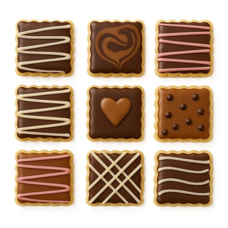 1 Dozen 12 Mini Fluted Square 1.5'' Cookie Cutters Wedding Favors Party Gifts Me gallery