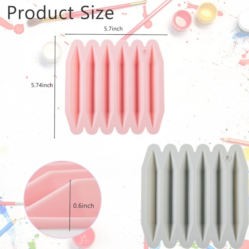 2 Pcs Crayon Mold Recycling Cavity Double Tipped Pink, Blue, Grey gallery
