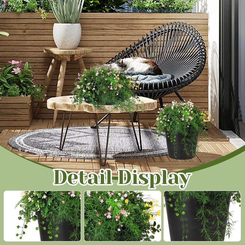 Blafrozzing 5 In 1 Artificial Plants Flowers Potted Fake Babybreath Grass Plant gallery