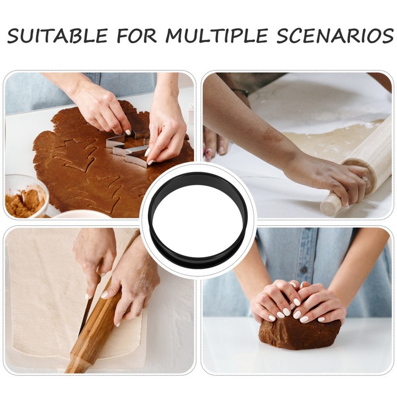 8Pcs Household Stainless Steel Baking Mousse Mold Black Reusable Kitchen Tool gallery