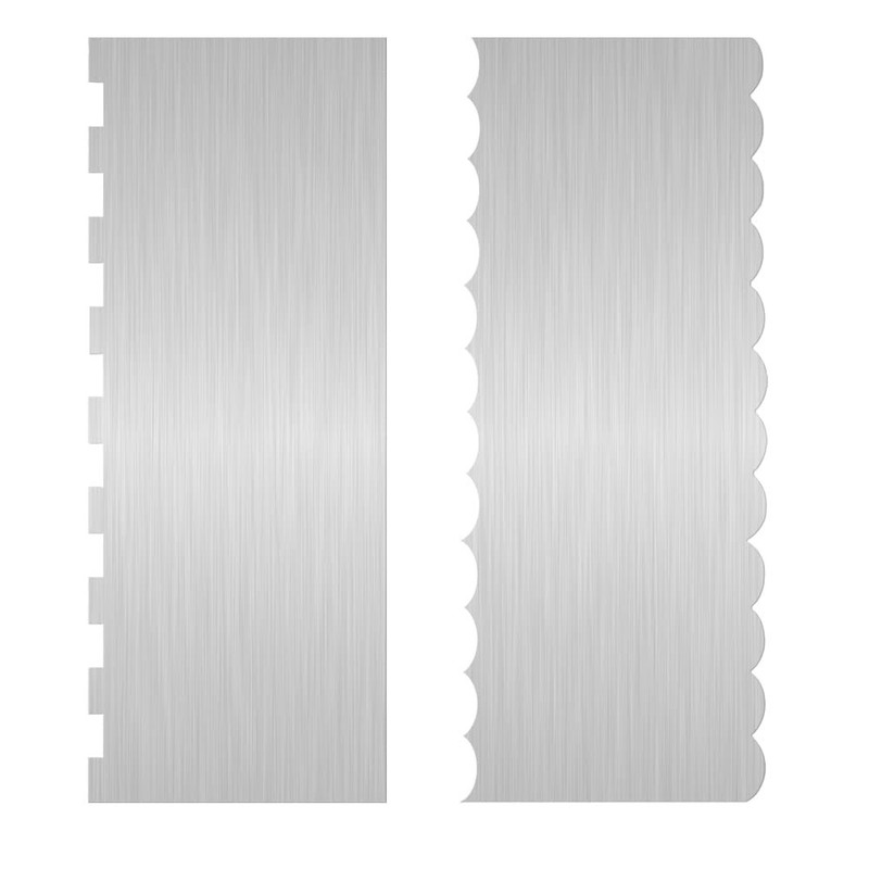 2 Pc 9 Inches Stainless Steel Cake Scraper Cake Decorating Tools Edge Side Ja...