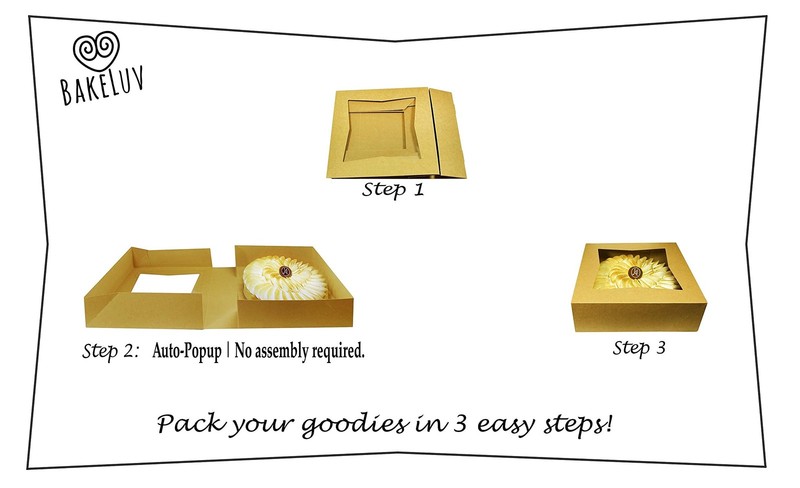 Pie Boxes 10x10x2.5 Inch | Brown / 25 pcs/Auto-Popup | Bakery/Pastry/Treats/C... gallery